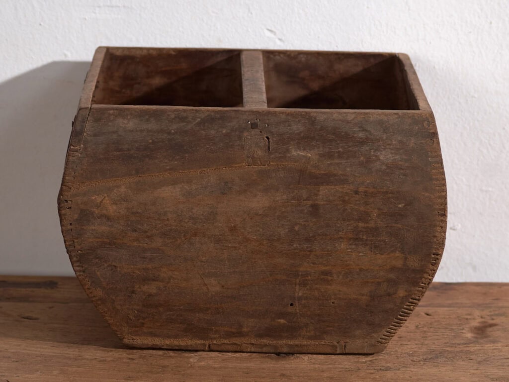 Antigua cesta de madera maciza (c.1900) #1