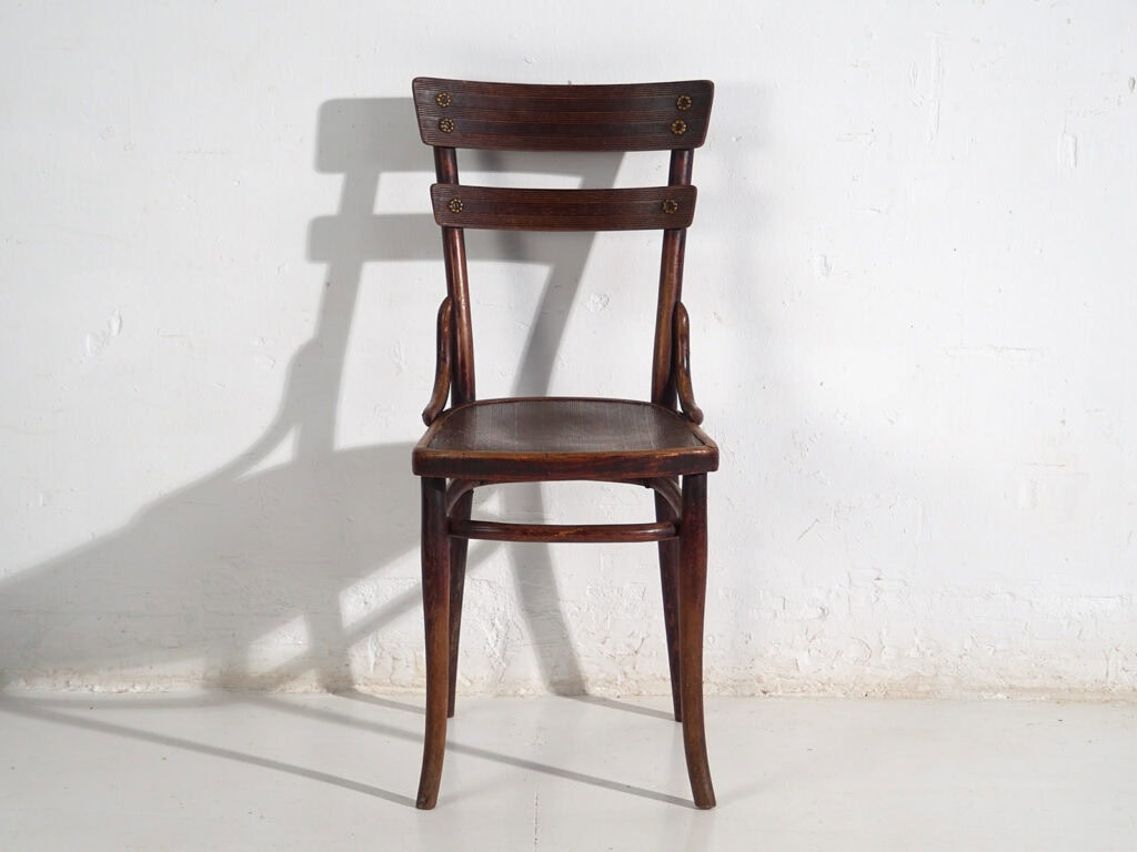 Chaises de salle à manger anciennes (c.1920). Ensemble de 6 pièces n°3