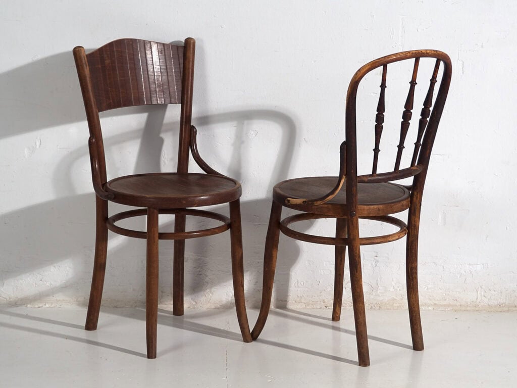 Chaises de salle à manger anciennes (c.1920). Ensemble de 6 pièces n°3