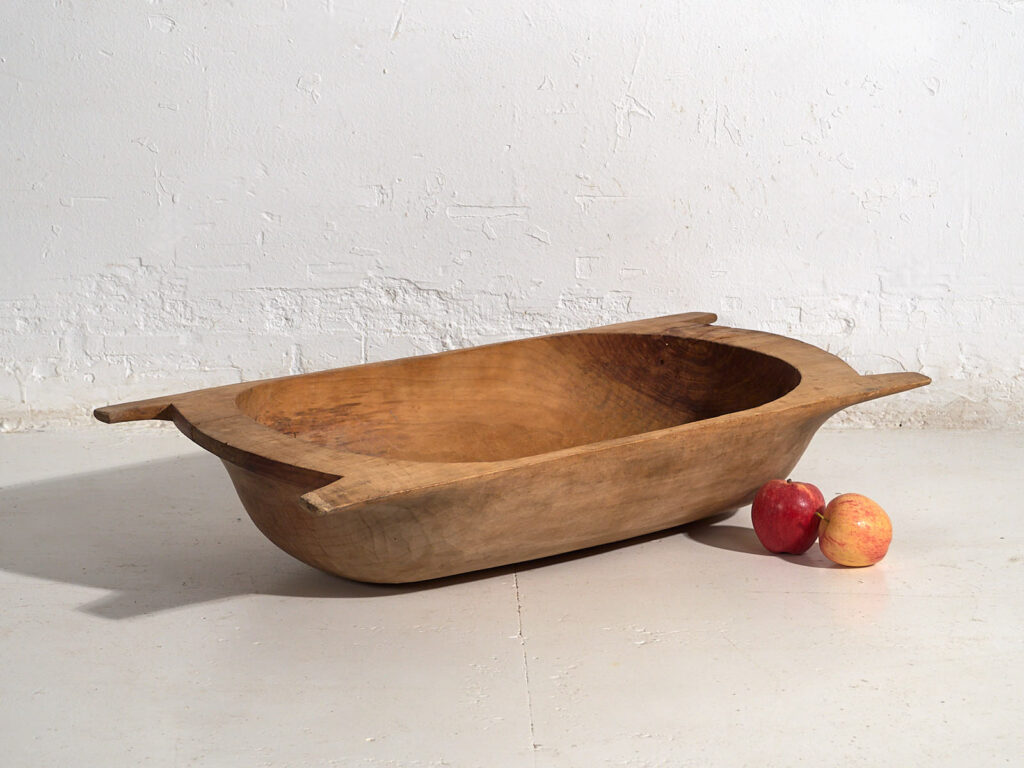 Bol ancien en bois massif wabi-sabi (c.1900) #9