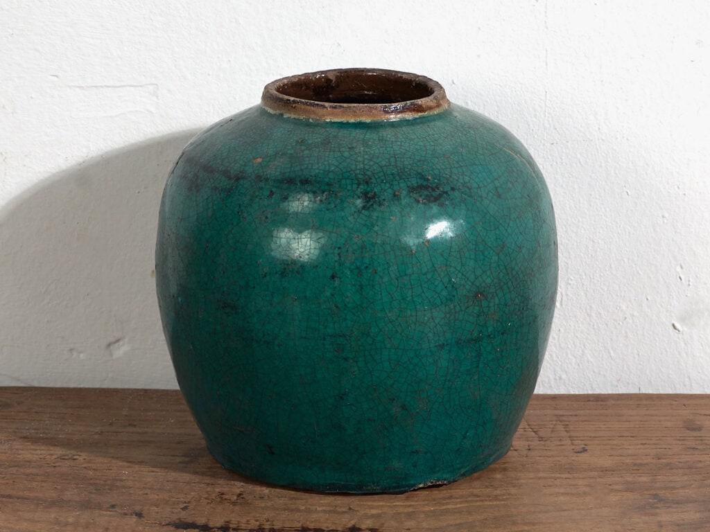 Antique green round vase (c.1820) #28