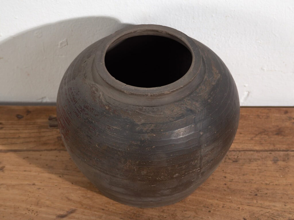 Vase rond ancien en céramique (c.1900) #14