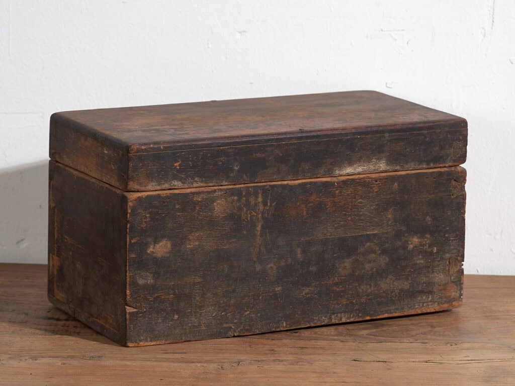 Boîte ancienne rouge marron (c.1900) #10