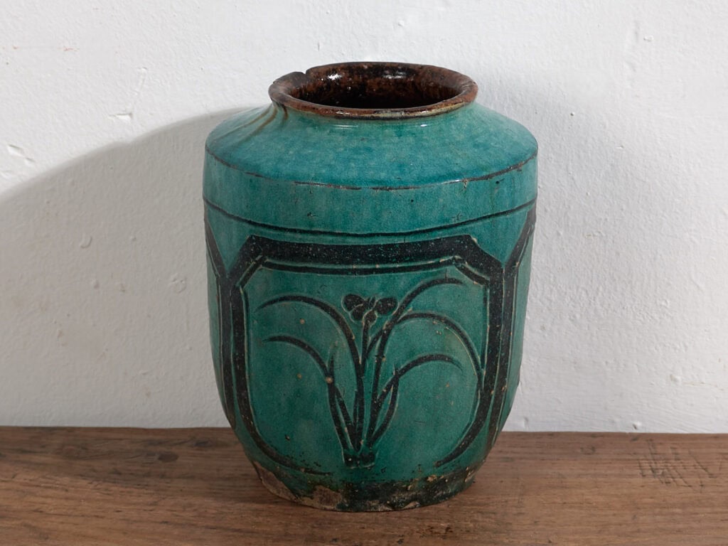 Antiguo jarrón de color verde esmeralda (c.1820) #20