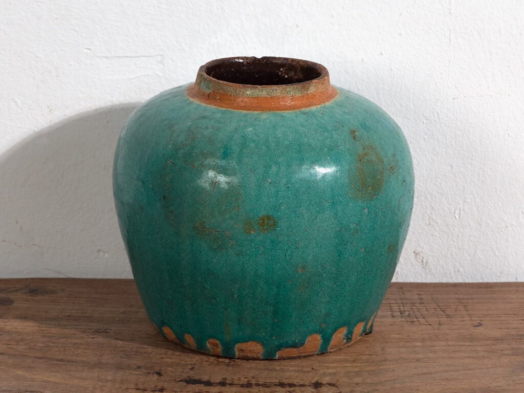 Antique turquoise green vase (c.1820) #44