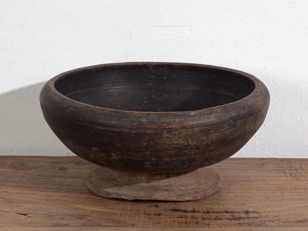 Antique solid wood bowl (c.1900) #7