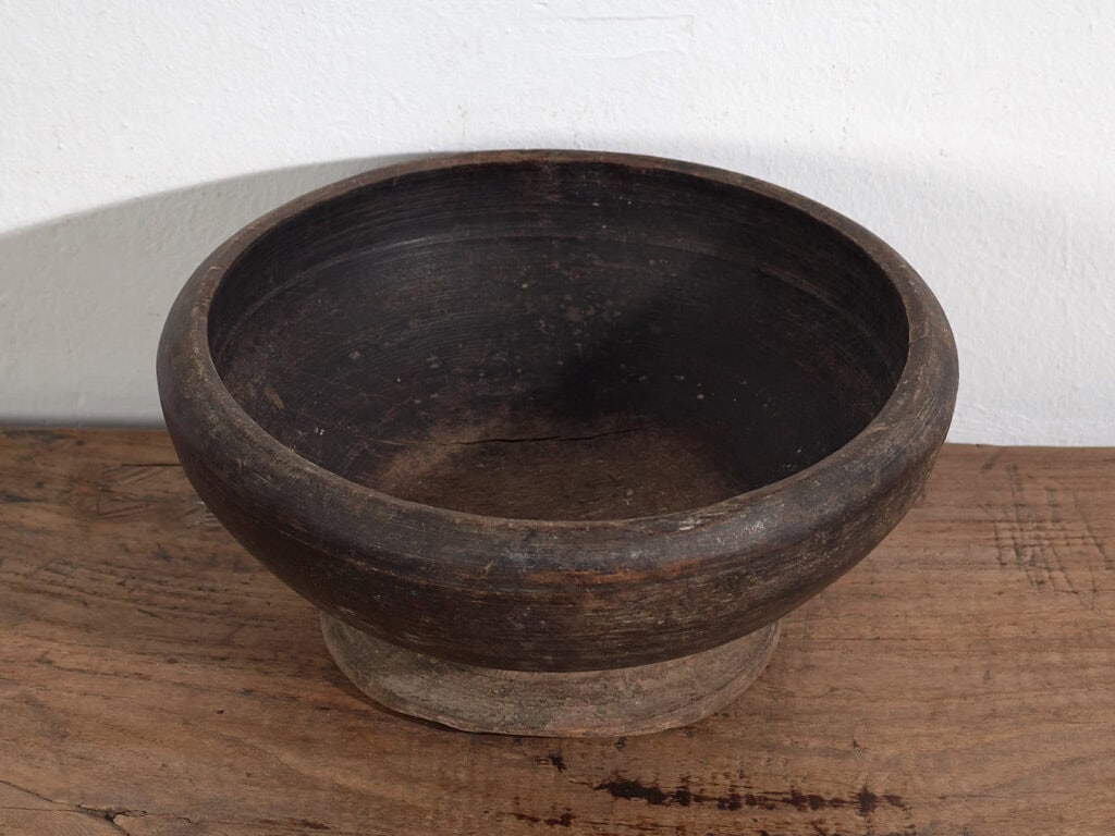 Antique solid wood bowl (c.1900) #7