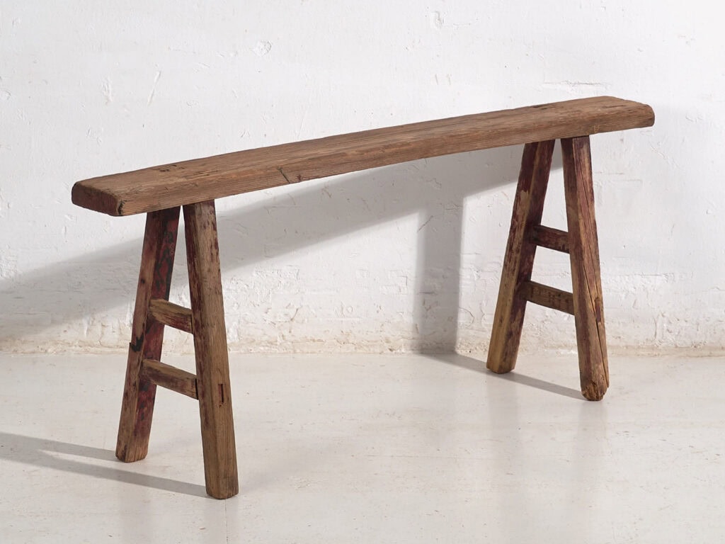 Antique solid wood bench (c.1870) #27