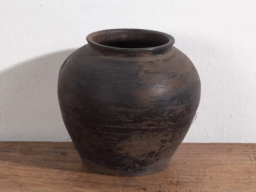 Jarrón asiático antiguo de estilo wabi sabi (c.1900) #14
