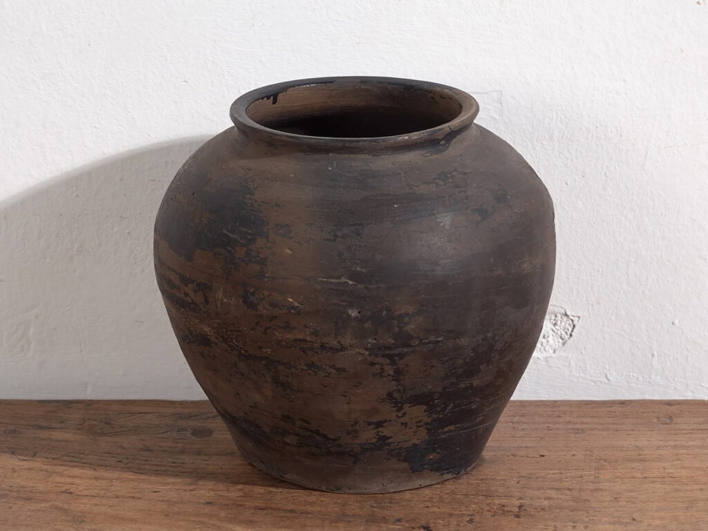 Jarrón asiático antiguo de estilo wabi sabi (c.1900) #14