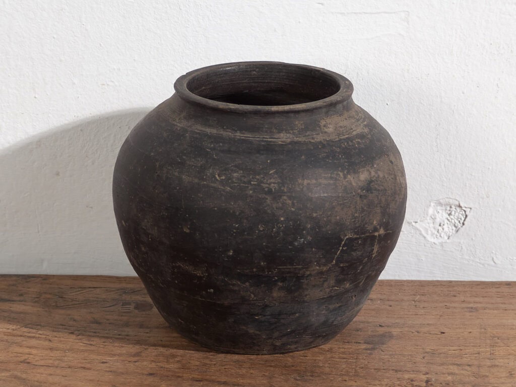 Jarrón antiguo de cerámica de estilo wabi sabi (c.1900) #4