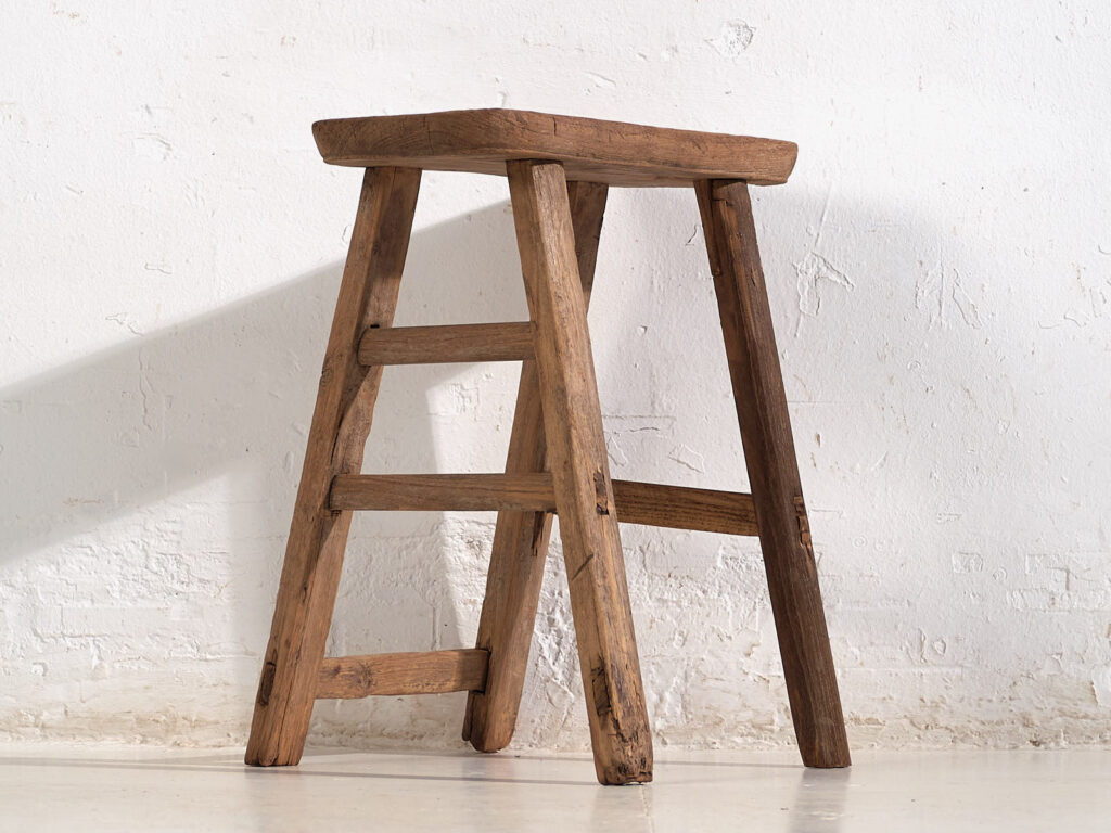 Taburete rectangular antiguo (c.1900) #4