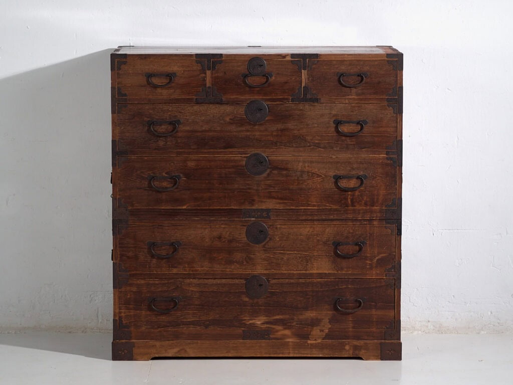 Antique Japanese chest of drawers with iron fittings (c.1890) #42