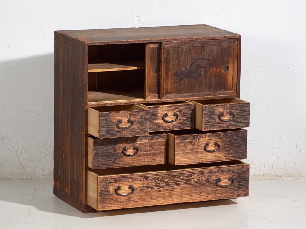 Cómoda antigua con puerta corredera - Periodo Taishō / Showa (c.1920-1945) #92