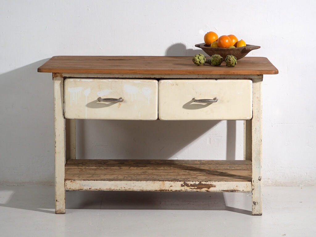 Table de travail vintage en métal (c.1950) #75