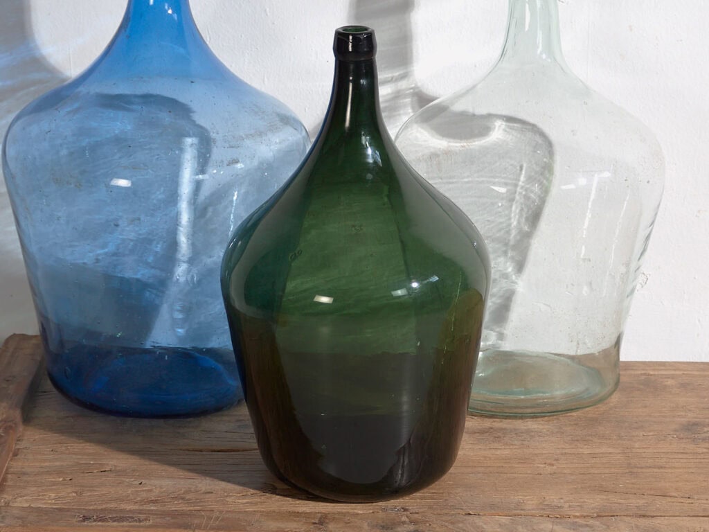 Damajuanas antiguas de vidrio (c.1920). Conjunto de 3 piezas #4