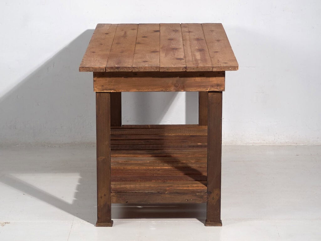 Antigua isla de cocina de madera maciza (c.1920) #5