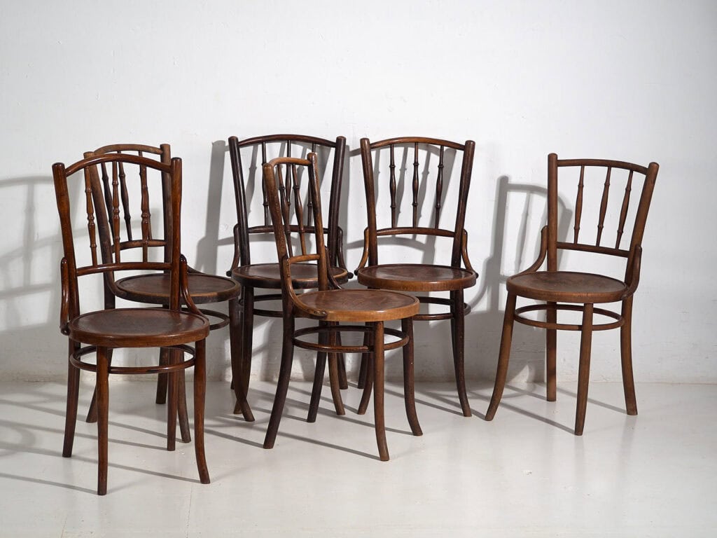 Sillas antiguas de estilo café parisino (c.1920). Conjunto de 6 piezas #3