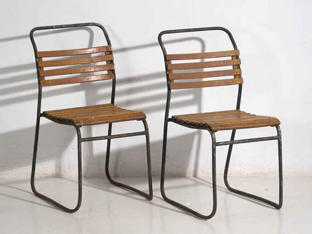 Sillas de jardín antiguas (c.1920). Conjunto de 2 piezas #32