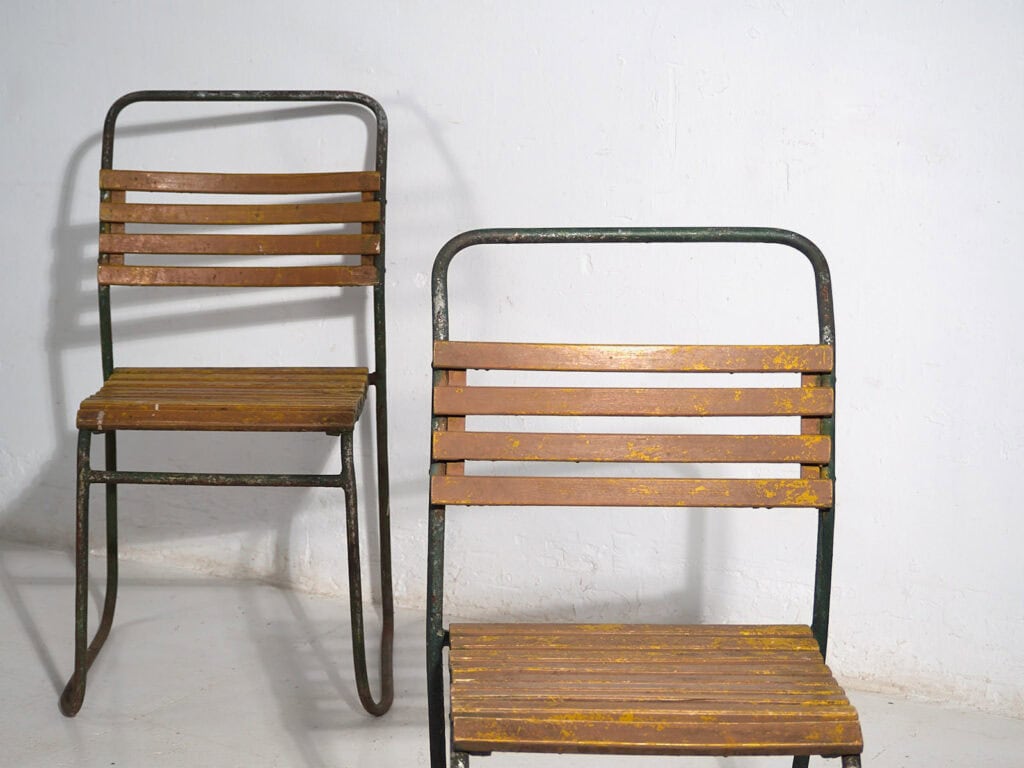Sillas de jardín antiguas (c.1920). Conjunto de 2 piezas #32