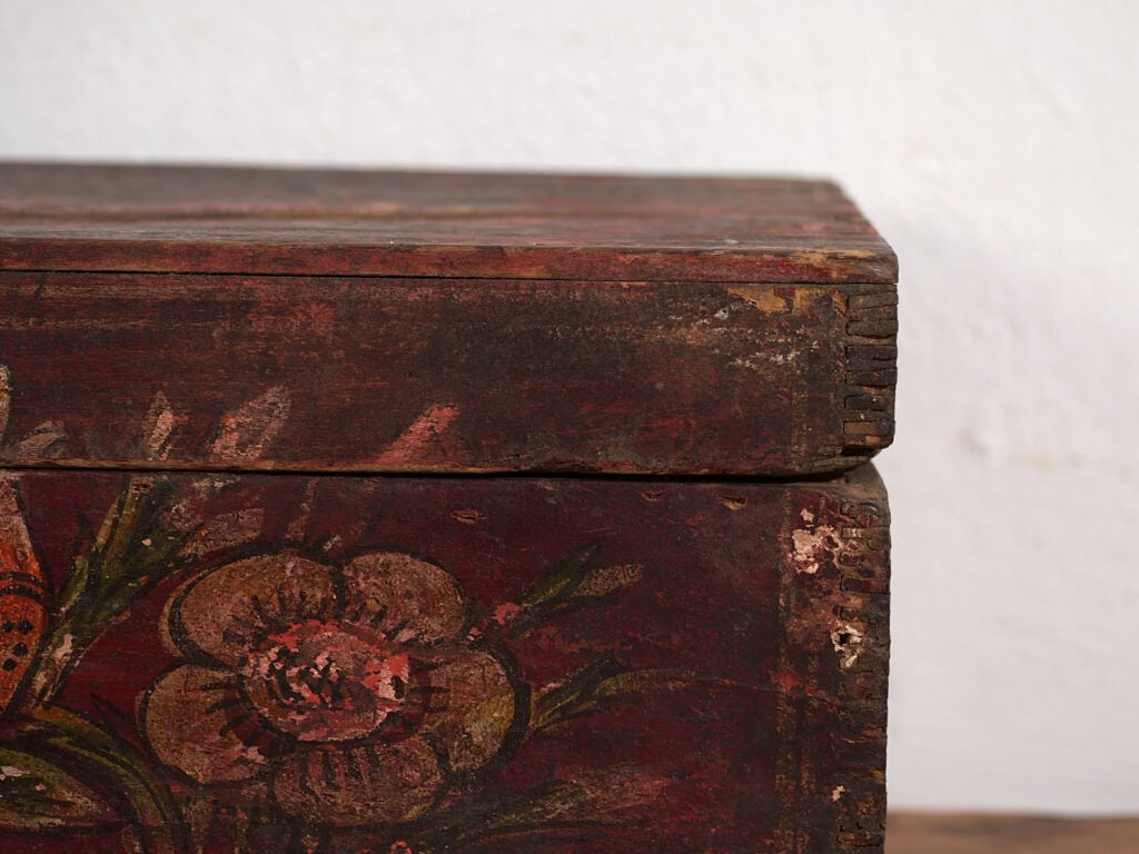 Caja china antigua con decoración de granadas y flores (c.1900) #7