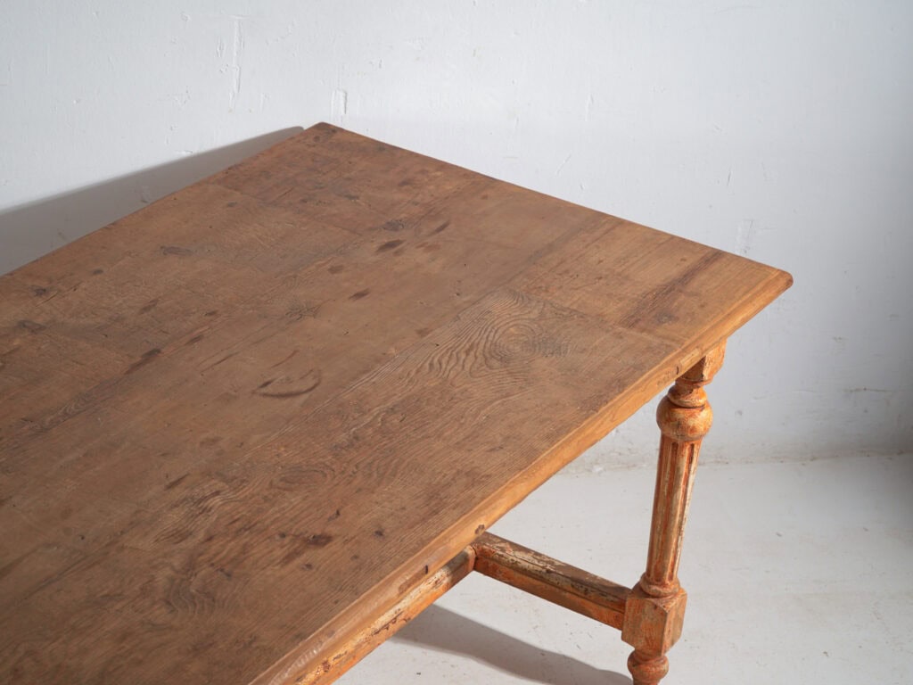 Mesa de comedor de roble antiguo – Mesa rústica europea de gran formato