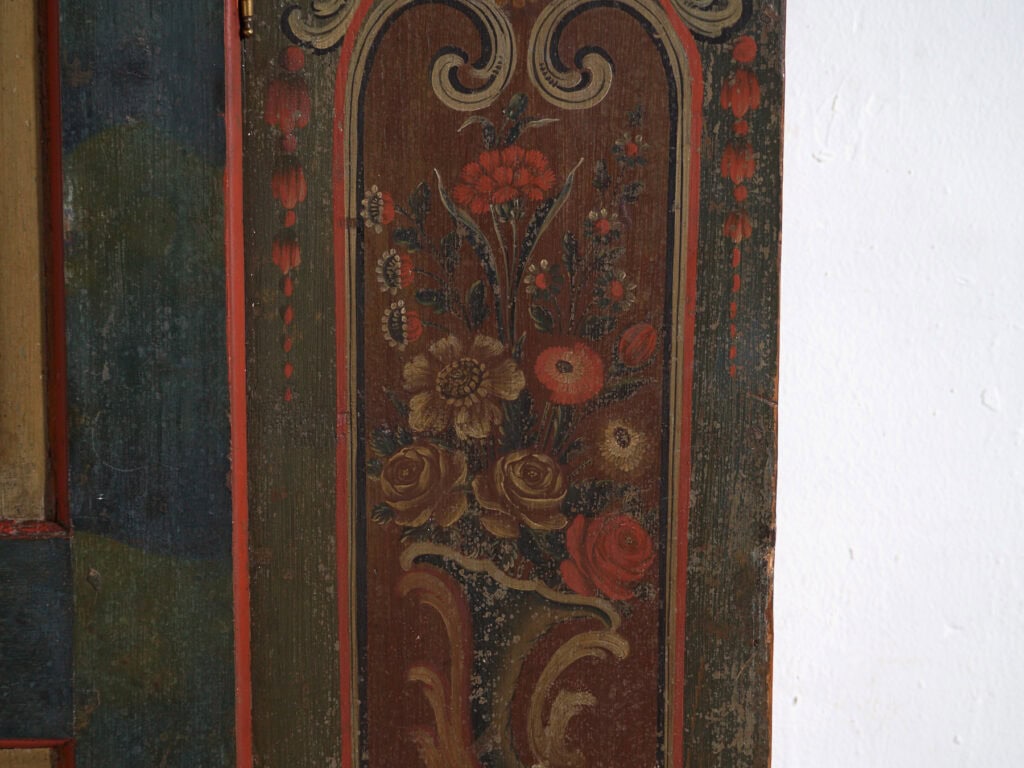 Armario de arte popular pintado, Europa Central, fechado Año 1814