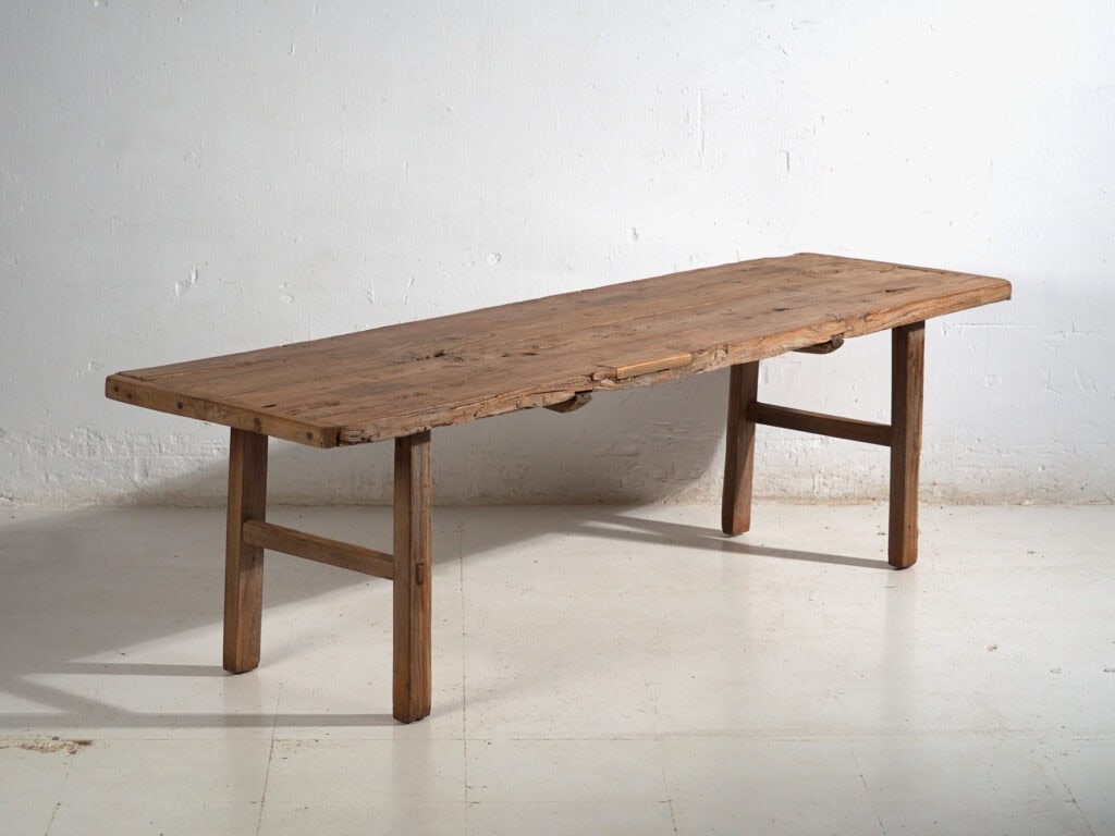 Mesa banco antigua en madera maciza – Shandong, circa 1930