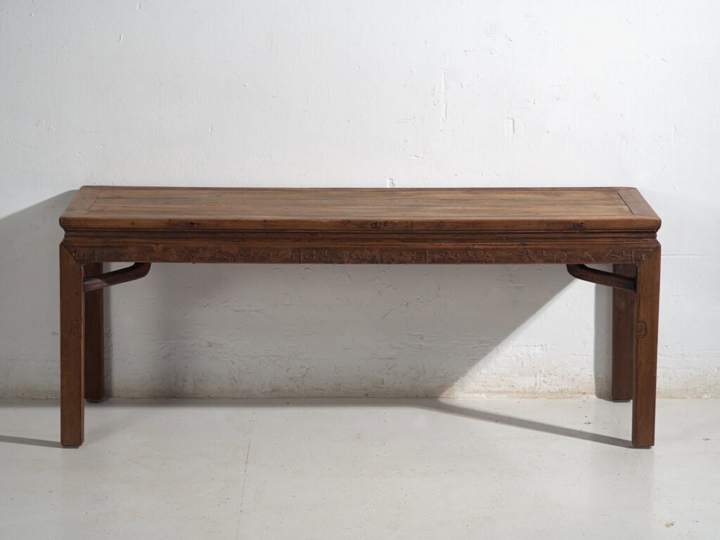 Mesa banco antigua en madera de pino – China, circa 1900
