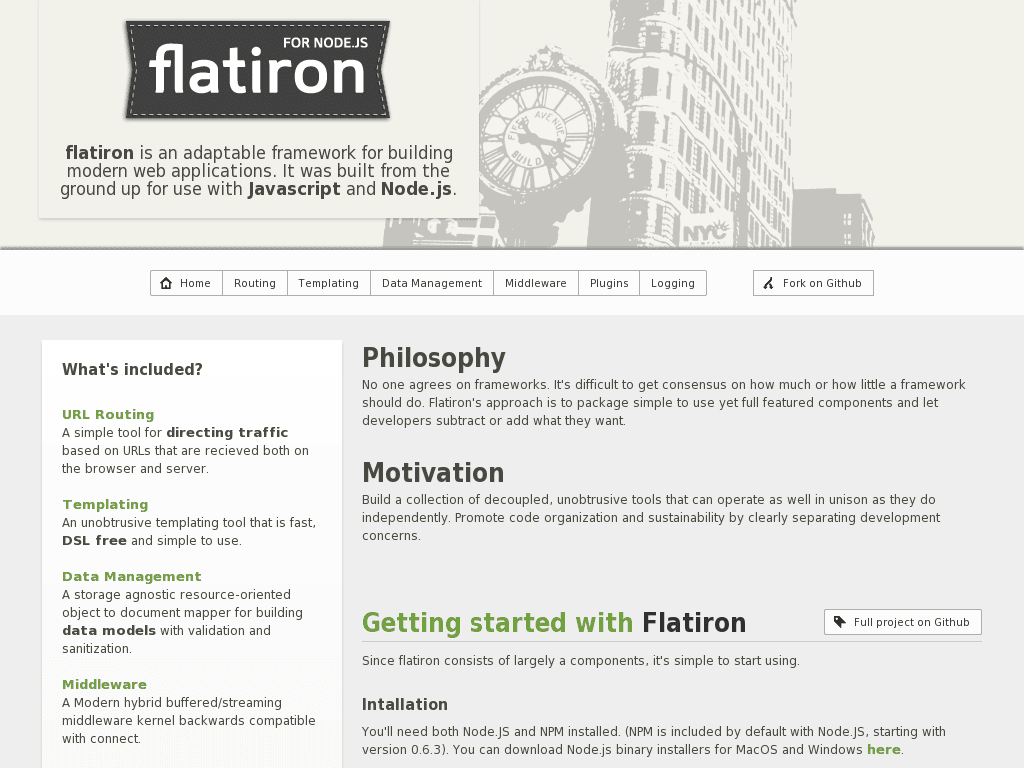 Flatiron, A framework for Node.js