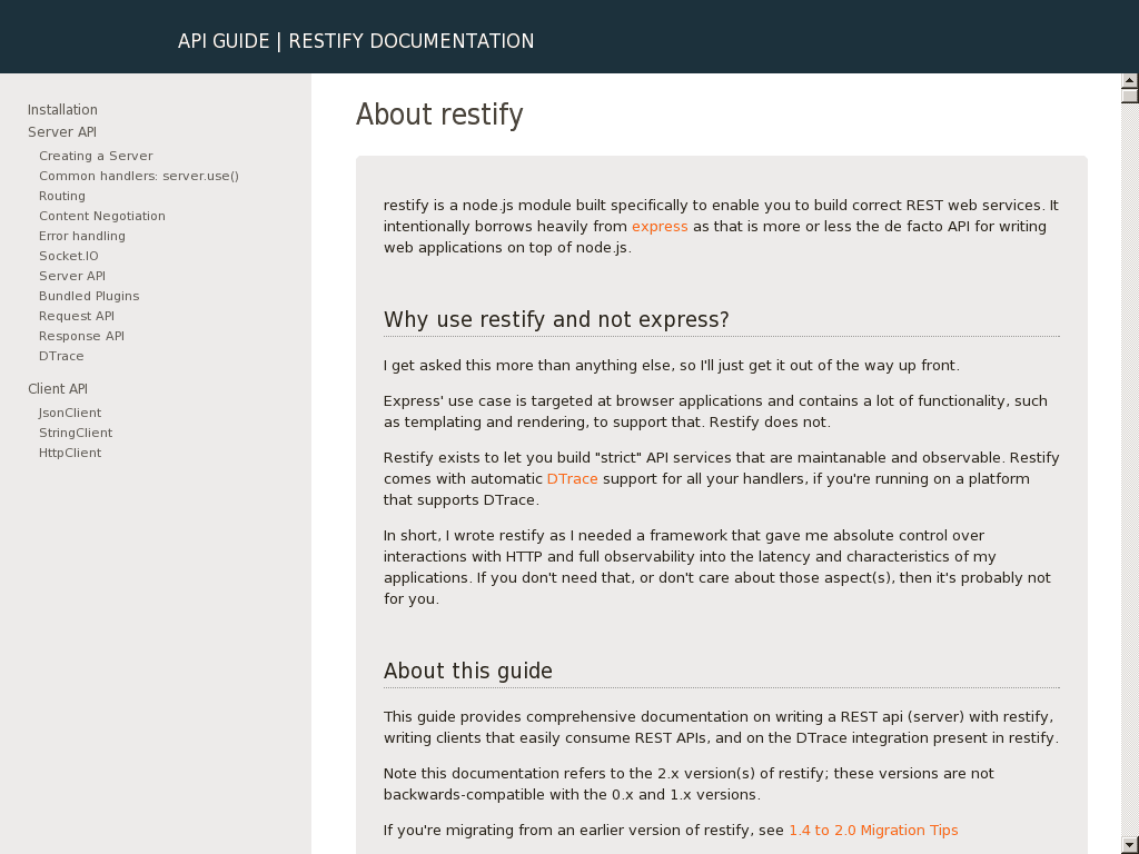restify - building REST APis with Node.js
