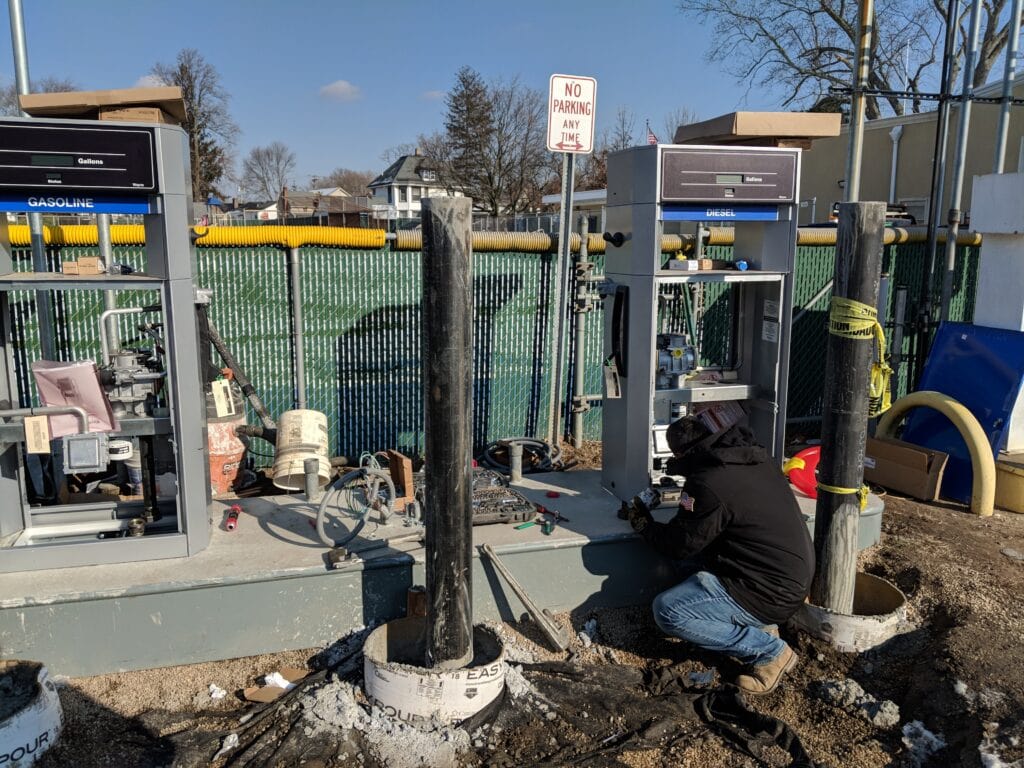 storage tank dispenser install