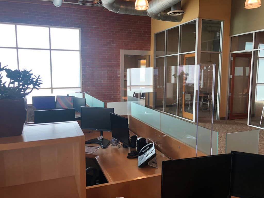 pastic protective shields for the office lobby