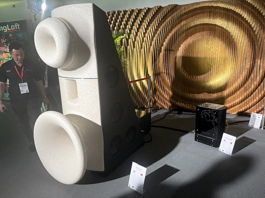 Horn speakers generally need to be large to reproduce and meaningful bass.