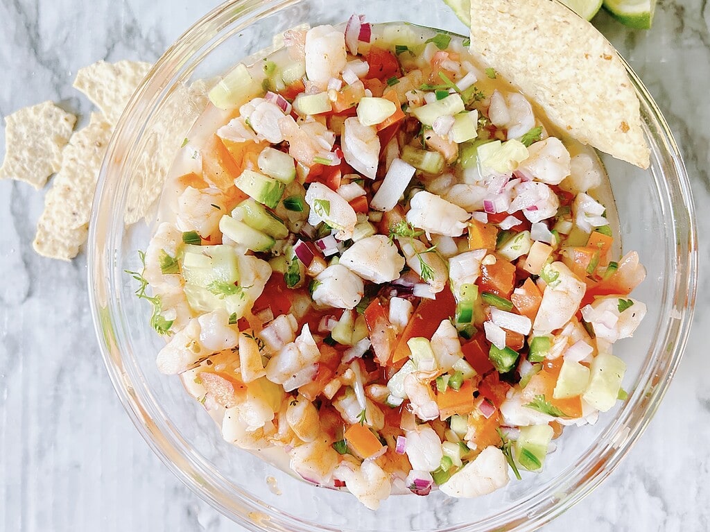 Easy Shrimp Ceviche with Cooked Shrimp - Good Enough Moming