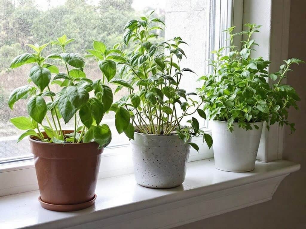 herbs on the windowsill