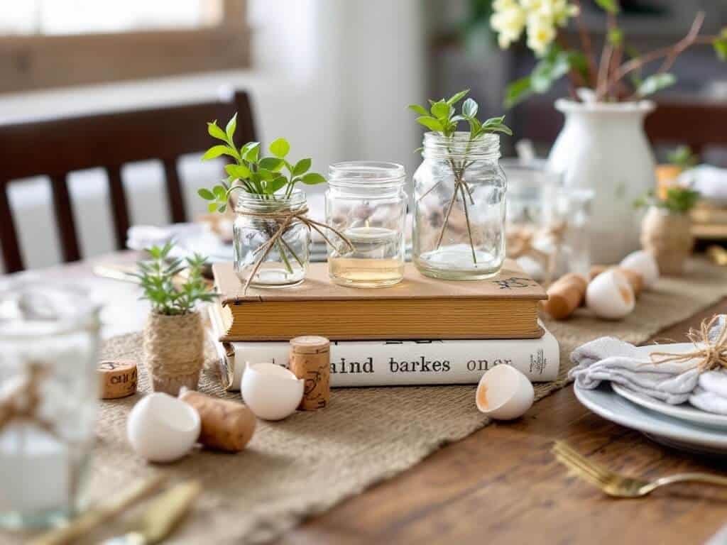 rustic spring tablescape