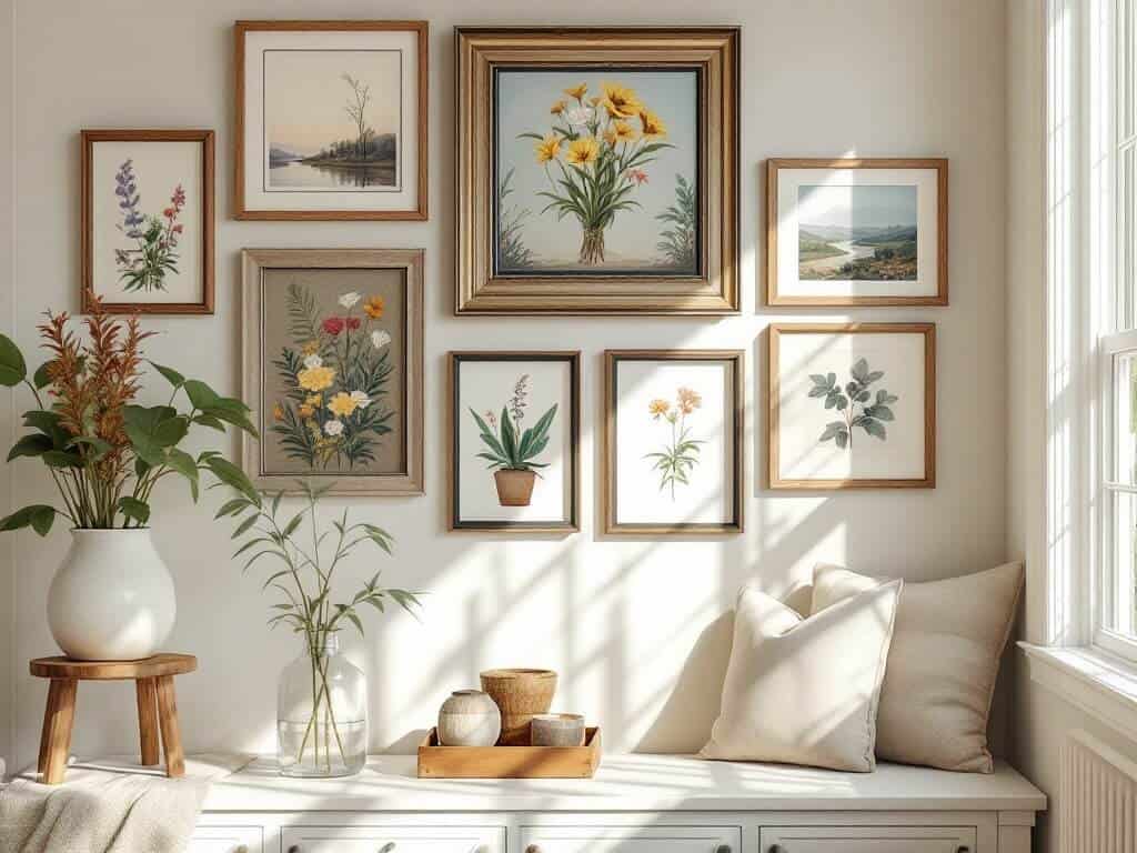 Add a gallery wall featuring a mix of paintings, photographs, and prints. include botanical illustrations of native Southern flora or landscapes depicting local landmarks.
Embrace your creative side with DIY art projects. Frame pressed flowers from your garden or create a collage of ticket stubs from memorable events.