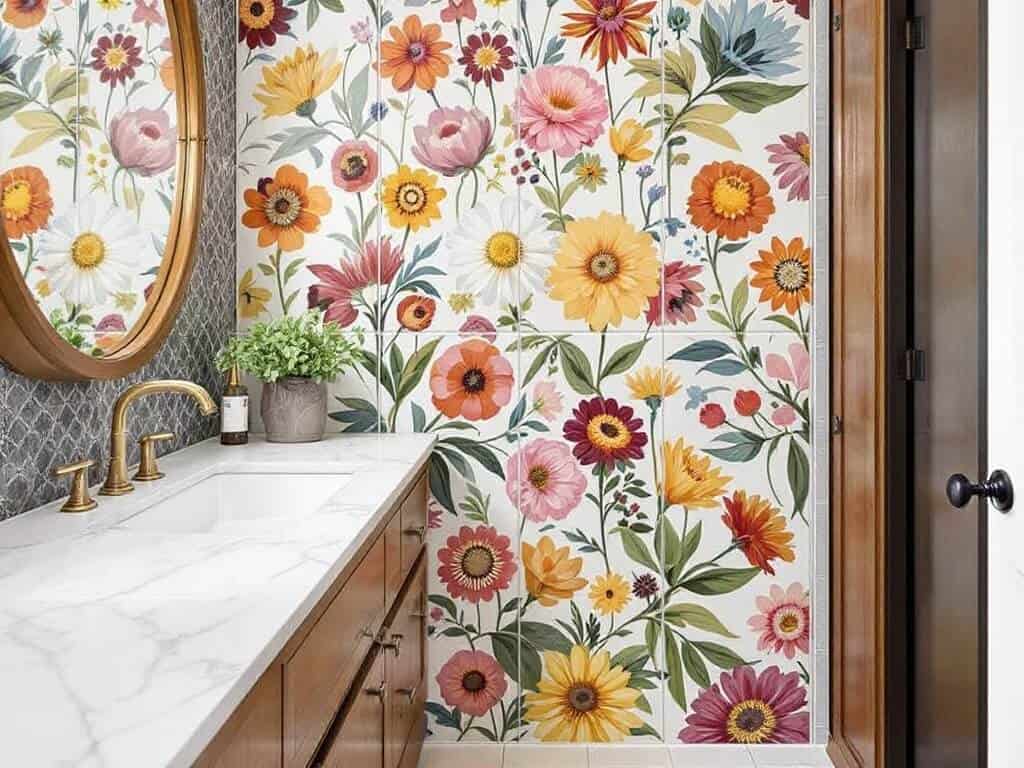 Opt for Vertical Designs: Installing tiles in a vertical pattern can draw the eye upward, making the room appear taller.