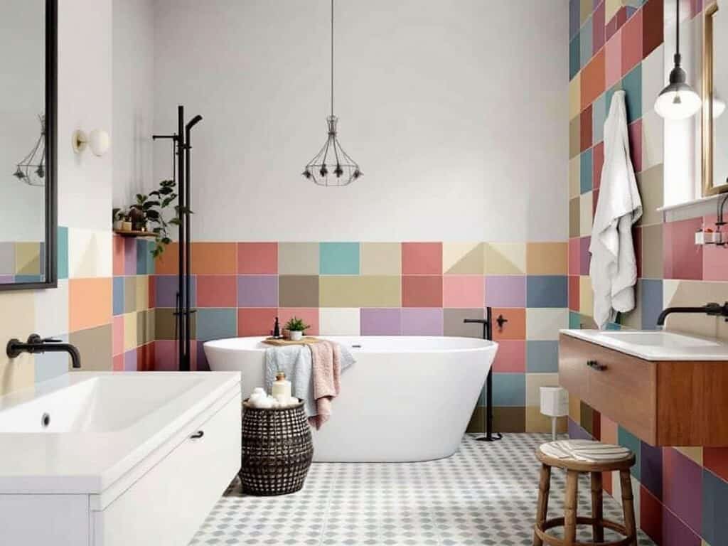 colorful bathroom tiles