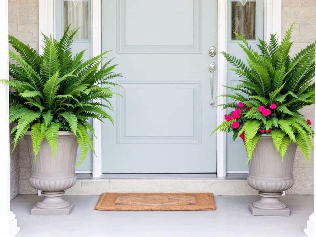 matching tall planters for front door