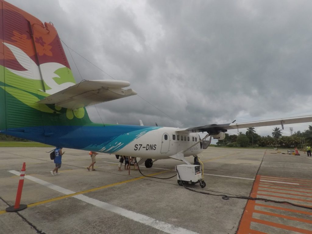 Air Seychelles Inlandsflug von Praslin nach Mahé Air Seychelles Inlandsflug von Praslin nach Mahé