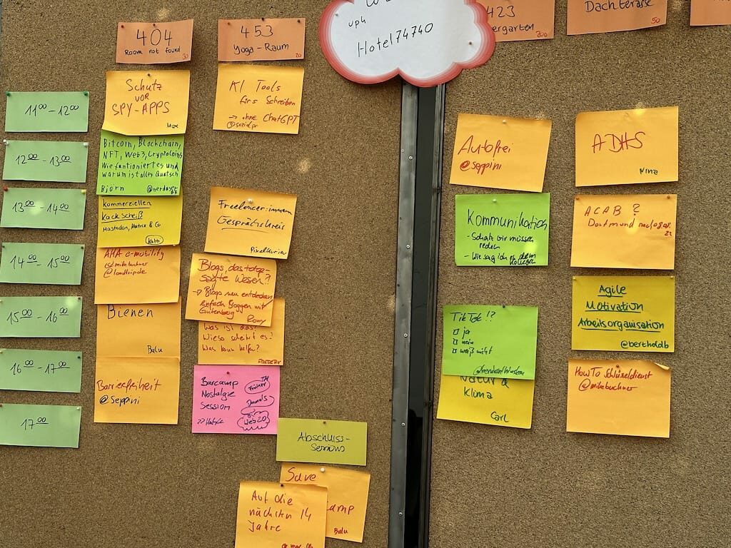 Sessionplan vom Barcamp Ruhr 2023