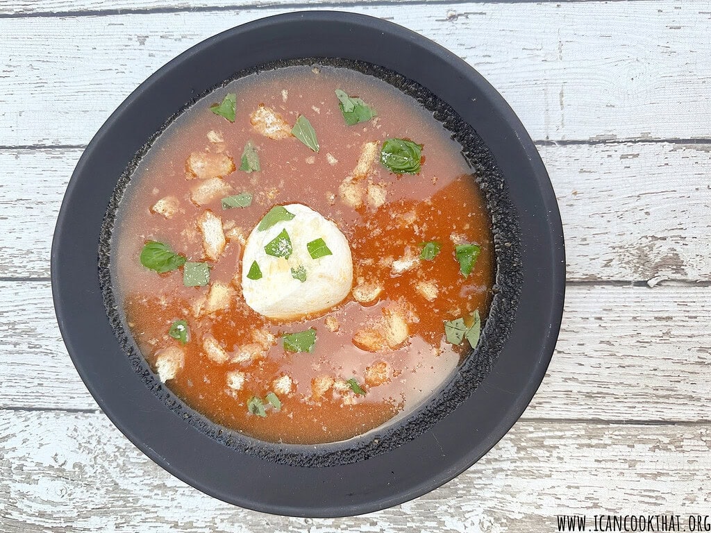 Chilled Juicer Tomato Soup with Burrata
