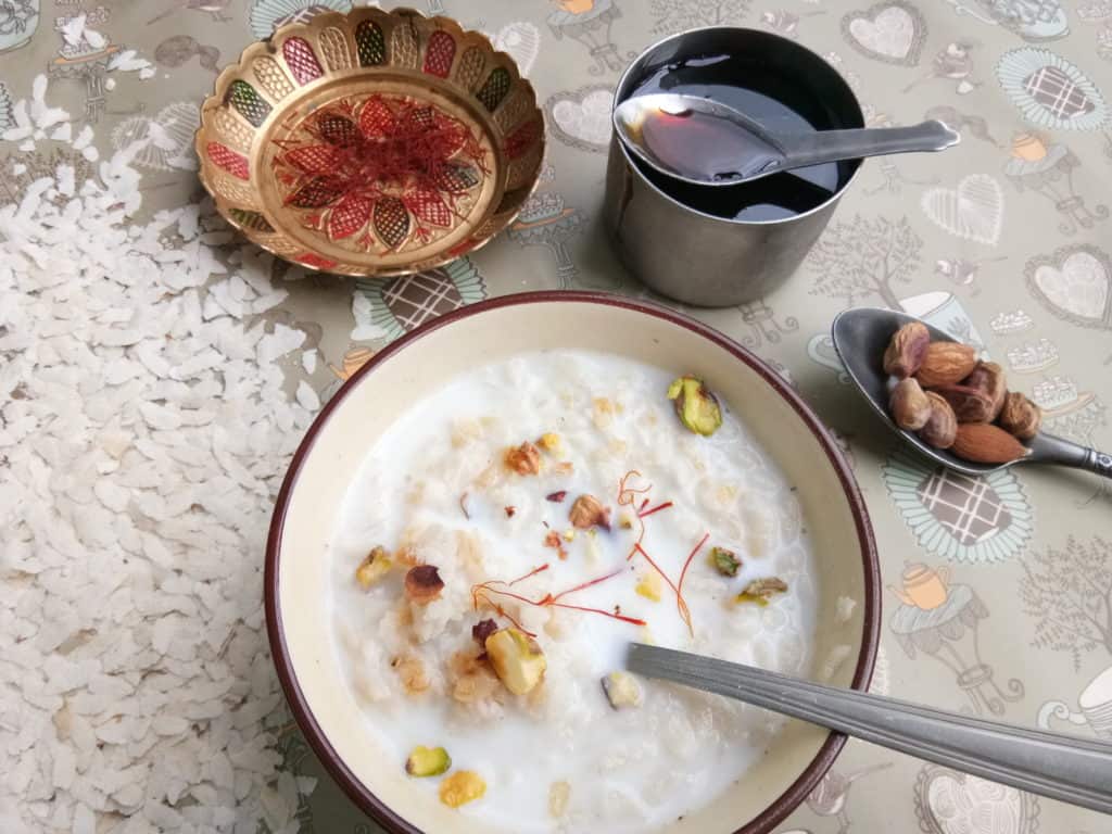  Doodh pauva, Rice flakes delicacy.