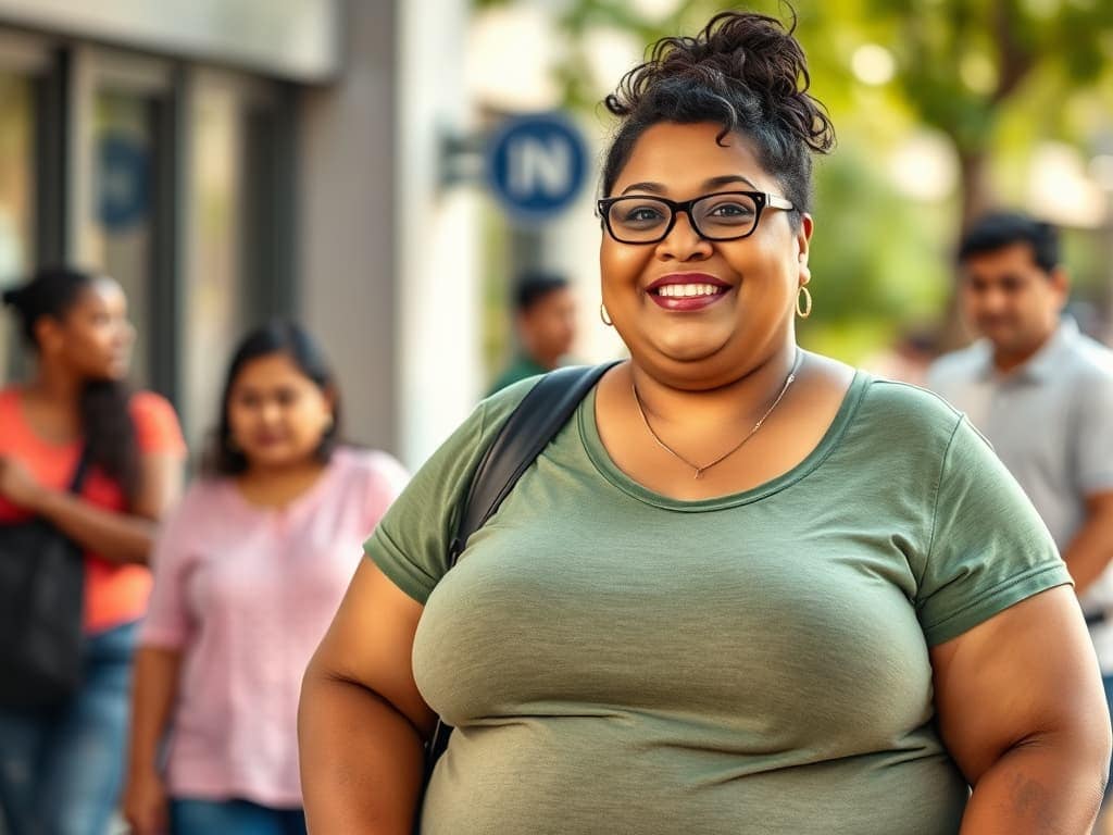 An obese woman