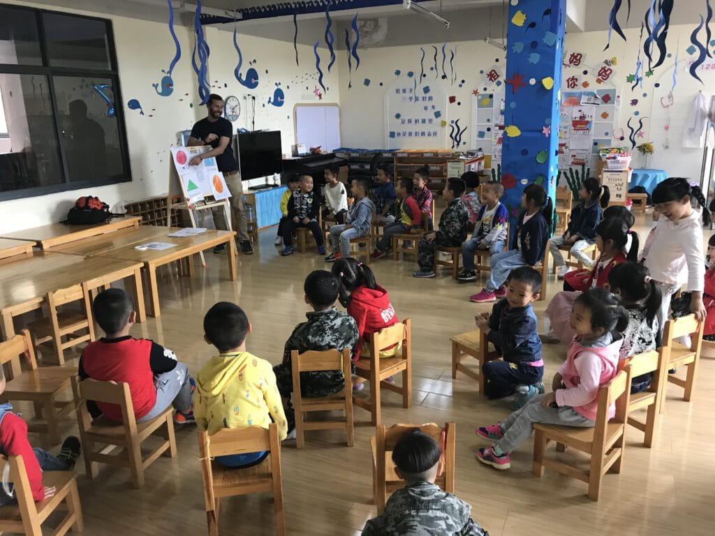 Myself doing kindergarten Classes English teacher in China - Kindergarten Classes