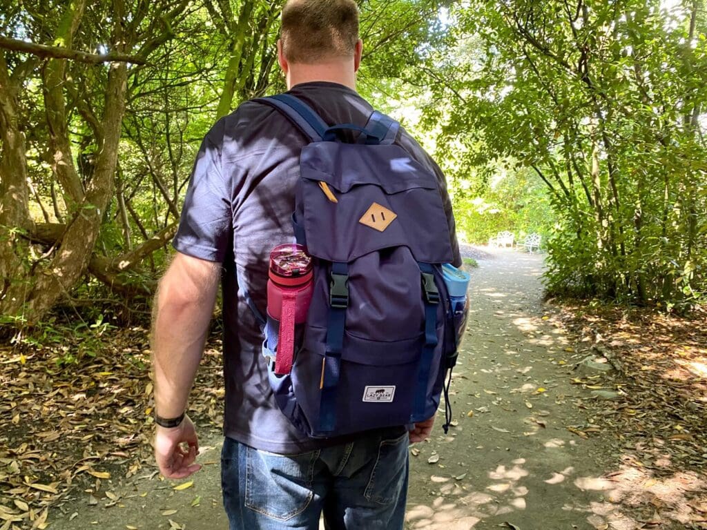 inside the Lance Navy Backpack