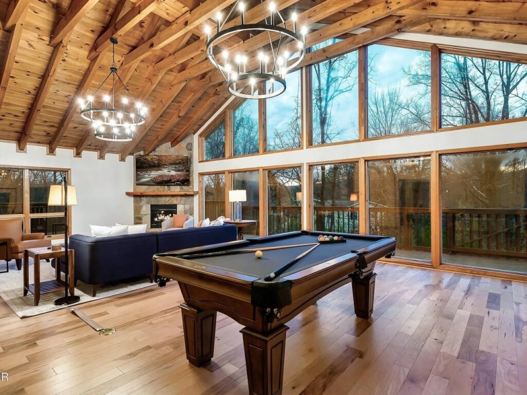 Pool and your favorite shows on the 75 inch TV.