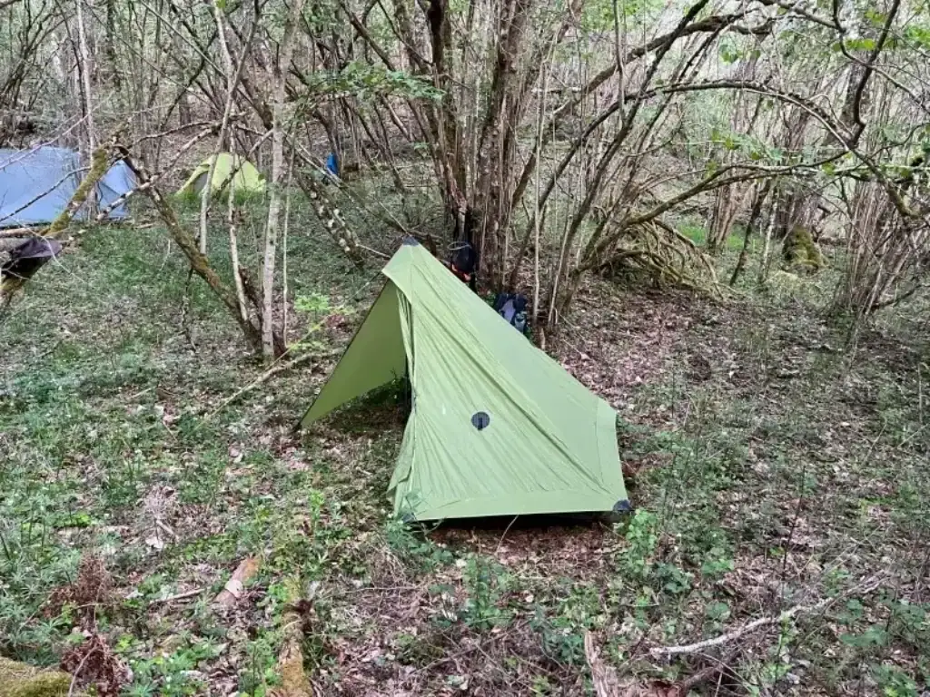 Tente de trekking Lanshan 1 pro ouverte